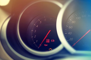 speedometer on black background