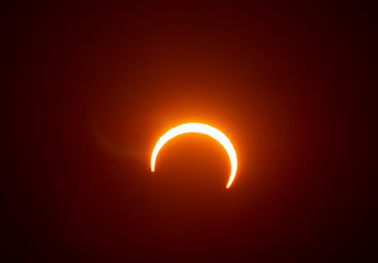 Annular Solar Eclipse of the Sun in Hofuf, Saudi Arabia