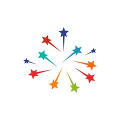 Firework light vector illustration template