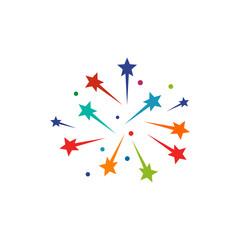 Firework light vector illustration template