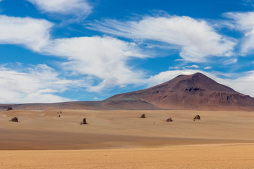 Fototapeta na wymiar Dali desert on the altiplano in Bolivia.
