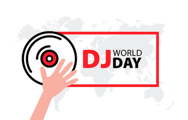 World dj day. White background. Vector illustration.