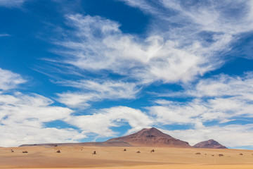 Fototapeta na wymiar Dali desert on the altiplano in Bolivia.