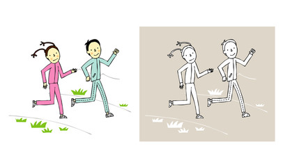 People outdoors jogging.