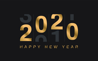 Happy New Year 2020 Text Design. Vector illustration.