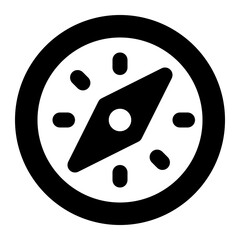 Compass Glyph Icon Vector