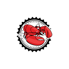 logo design vector mascot red crab badge