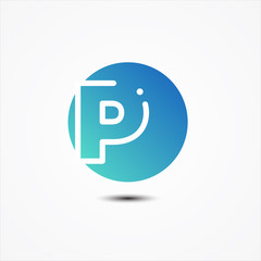 Vector round symbol letter P design minimalist