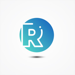 Vector round symbol letter R design minimalist