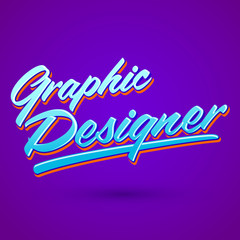 Graphic Designer vector lettering professional career emblem	