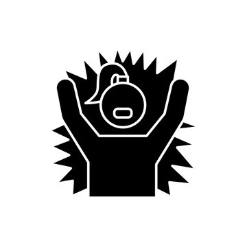 recommend clip art: Emotional outburst glyph icon. Outrage and tantrum. Aggressive person. Angry woman. Shouting and yelling. Distress, temper issue. Silhouette symbol. Negative space. Vector isolated illustration