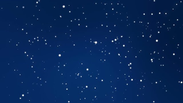 Animated dark blue night sky background with glowing stars.