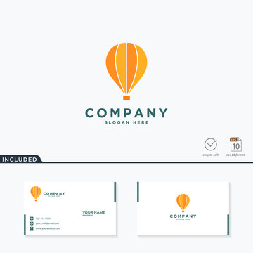 Air Balloon Logo Design, Vector Illustration Concept