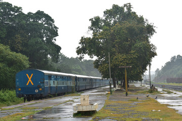 A train waiting for its passenger in Goa, India