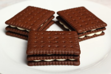 Chocolate Cream Cookie Sandwich