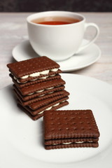 Chocolate Cream Cookie Sandwich