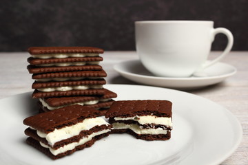 Chocolate Cream Cookie Sandwich