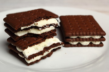 Chocolate Cream Cookie Sandwich