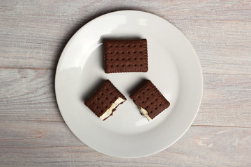 Chocolate Cream Cookie Sandwich