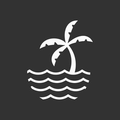 sea and wave logo, mono line and illustration