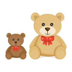 Cute cartoon teddy bears. Vector illustration for Valentine's Day.