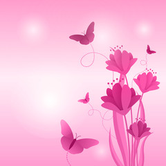 Summer Spring Blooming Flower Nature Pink Garden Park Background