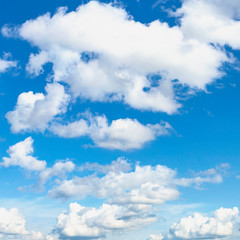 Naklejka na ściany i meble day blue sky with white cloud closeup as background
