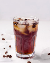 iced coffee on a white background. Cold drinks