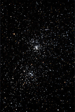 deep sky photography of the double cluster of perseus known as ngc 869 and ngc 884. Astrophotography