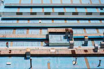 Texture surface of old metal sheet roof.