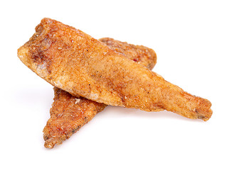 Small Fried Fish Crispy with dried chilli on white background