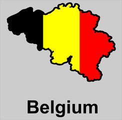 Belgium country map icon