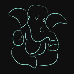 Lord Ganesha, Hindu God, Vector Illustration, ESP.