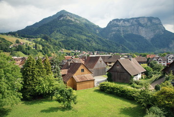 View over houses in front of 