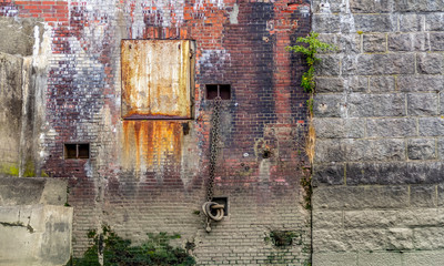 weathered stone wall