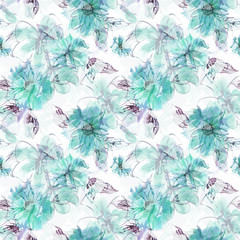 Flowers Seamless Pattern. Watercolor Artistic Template.