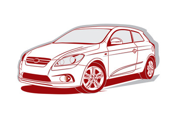 Plakat Car on a white background, vector