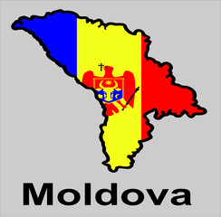 geographical map icon of the state of Maldova