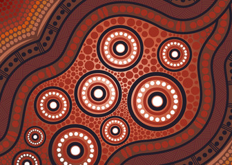 Illustration based on aboriginal style of background.