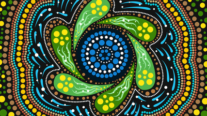 Aboriginal dot art vector background