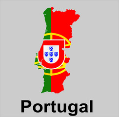 geographic map of Portugal country vector illustration