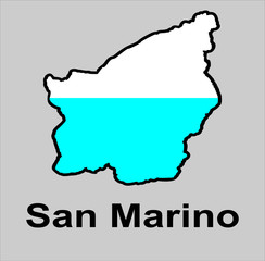 Geographic map of San Marino country vector illustration