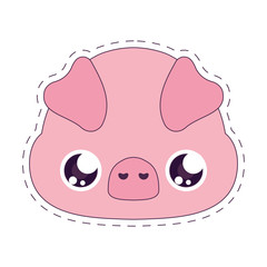 Kawaii pig cartoon vector design