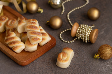  Figuritas de mazapan , Spanish xmas marzipan sweet with christmas decoration. Traditional treat...