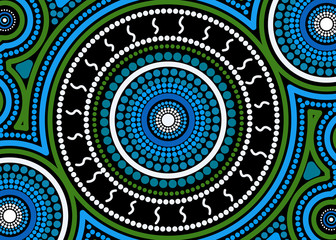 Illustration based on aboriginal style of background.