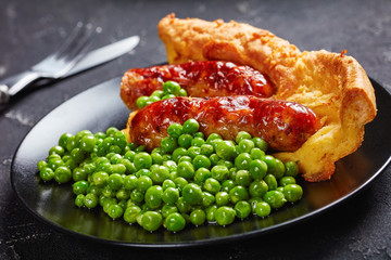 close-up of a portion of Toad in the hole