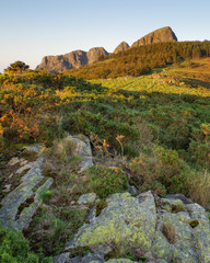 View of the Peñas de Aya (Aiako Harria) at sunset in the Basque Country, Oiartzun