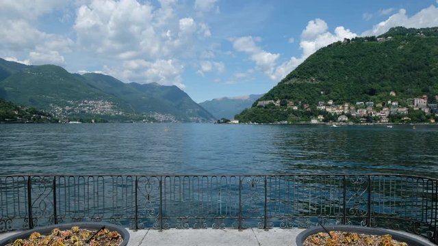 Lake of Como, Italy. Villa Olmo pier and panoramic view