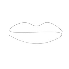 Lips silhouette on white background. Vector illustration