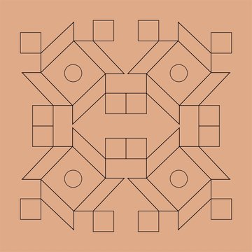 Traditional Indian folk art - known as rangoli, kolam, alpona for diwali,onam, vector design